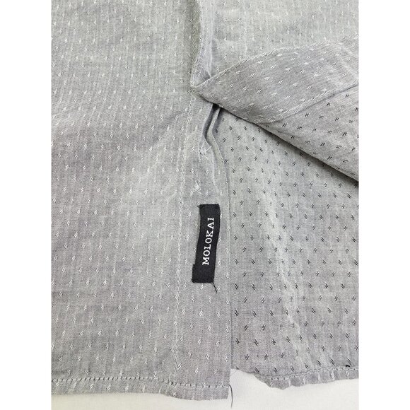 Molokai Size 2XL Men Gray White Pattern Short Sleeve Pocket Logo Tag Button Down - Picture 8 of 12